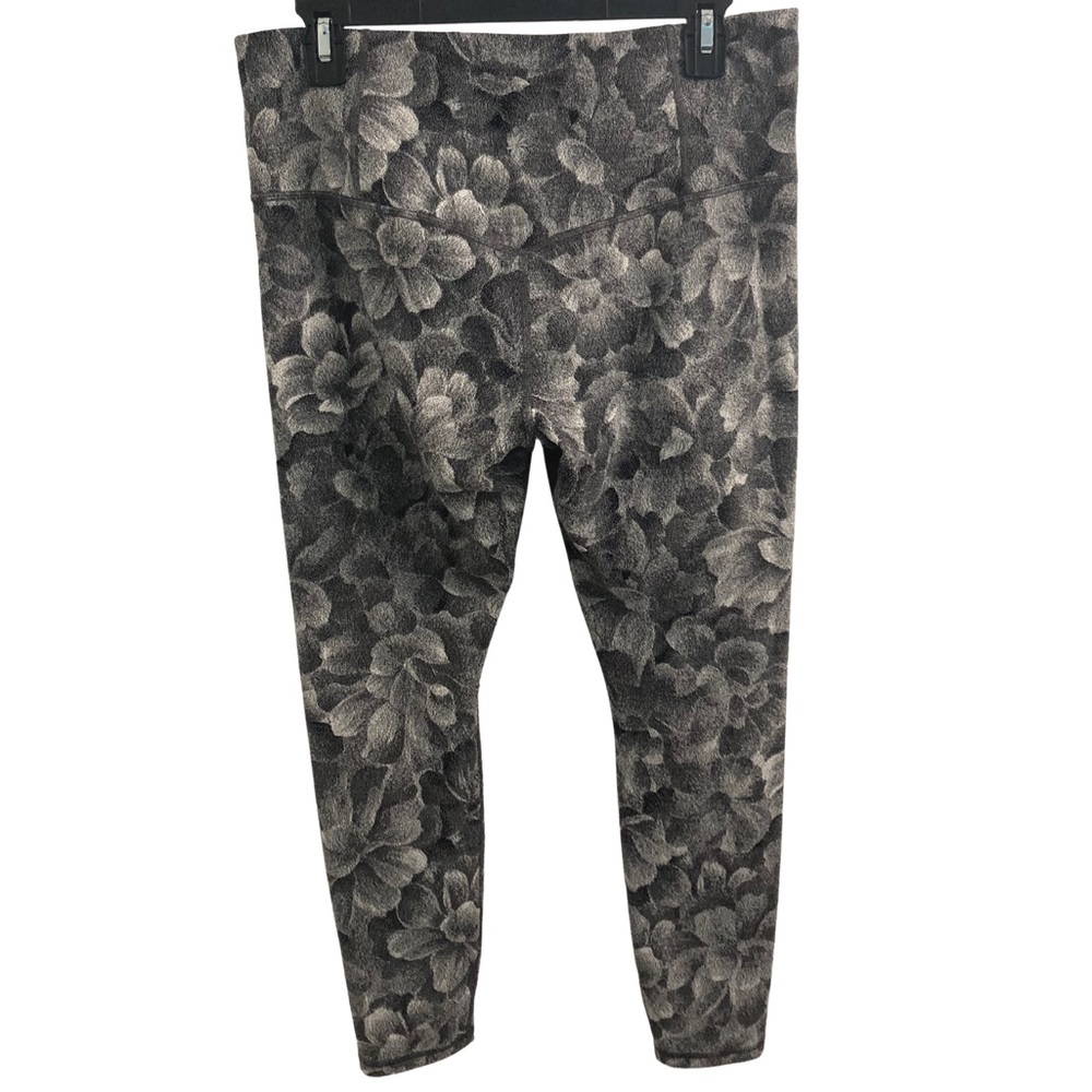 Athleta Elation Textured Tight Charcoal Floral Leggings Size L - Picture 3 of 12